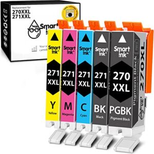 smart ink compatible ink cartridge replacement for canon pgi 270 xl cli 271 xl pgi-270xl cli-271xl 5 pack (pgbk & bk/c/m/y) for pixma mg5720 mg5721 mg5722 mg6820 mg6821 mg6822 ts5020 ts6020