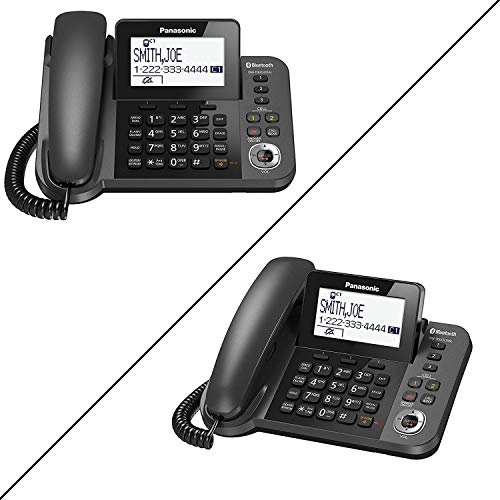 Panasonic KX-TGF382M Link2Cell Bluetooth Corded/Cordless Cordless Phone and Answering Machine with 2 Cordless Handsets (Renewed)