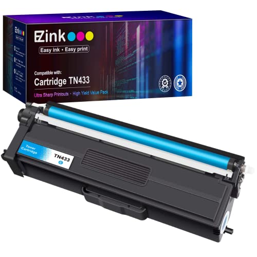 E-Z Ink (TM) Compatible Toner Cartridge Replacement for Brother TN-433 TN433 TN433bk TN431 Compatible with HL-L8260CDW HL-L8360CDW MFC-L8610CDW MFC-L8900CDW (1 Cyan, 1 Pack)