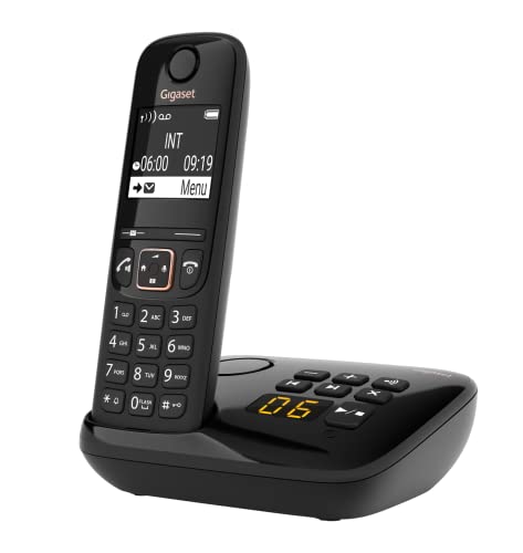 Gigaset A694A Expandable Cordless Phone - answering Machine - Caller ID - high Contrast Display - Brilliant Voice Quality HSP - Long Standby time 180 Hours - Made in Germany, Black