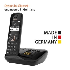 Gigaset A694A Expandable Cordless Phone - answering Machine - Caller ID - high Contrast Display - Brilliant Voice Quality HSP - Long Standby time 180 Hours - Made in Germany, Black