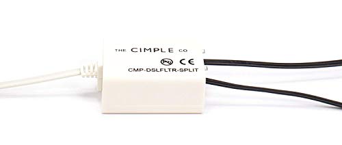 THE CIMPLE CO 2 Wire, 1 Line DSL Filter, with Built in Splitter - for Removing Noise and Other Problems from DSL Related Phone Lines