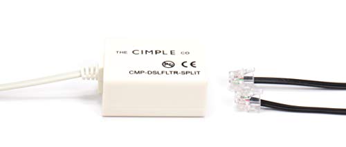 THE CIMPLE CO 2 Wire, 1 Line DSL Filter, with Built in Splitter - for Removing Noise and Other Problems from DSL Related Phone Lines
