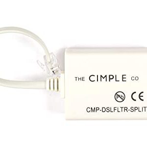 THE CIMPLE CO 2 Wire, 1 Line DSL Filter, with Built in Splitter - for Removing Noise and Other Problems from DSL Related Phone Lines