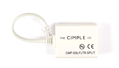 THE CIMPLE CO 2 Wire, 1 Line DSL Filter, with Built in Splitter - for Removing Noise and Other Problems from DSL Related Phone Lines