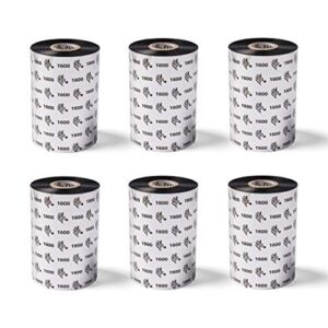zebra standard black wax ribbon for industrial thermal transfer printers 4.33 in wide 1476 ft long 1 in core 6 rolls 10031729sp