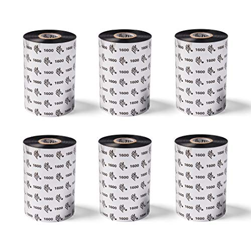 Zebra Standard Black Wax Ribbon for Industrial Thermal Transfer Printers 4.33 in Wide 1476 ft Long 1 in Core 6 Rolls 10031729SP