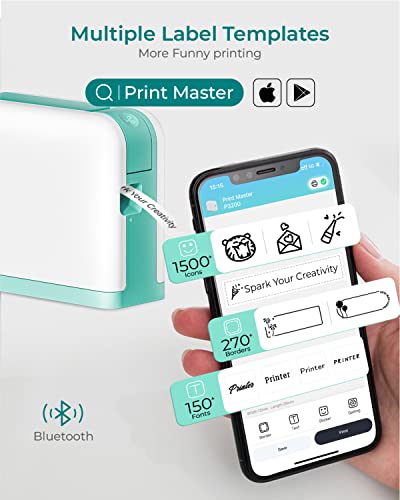 Vixic Label Makers - Label Maker Machine with Tape P3200 Portable Bluetooth Handheld Label Printer for Labeling Home Office Organization Included Multiple Templates for Phone Pad USB Rechargeable