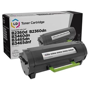 ld products compatible toner cartridge replacement for dell 331-9803 rgcn6 (black) for use in dell laser: b2360d, b2360dn, b3460dn, b3465dn & b3465dnf