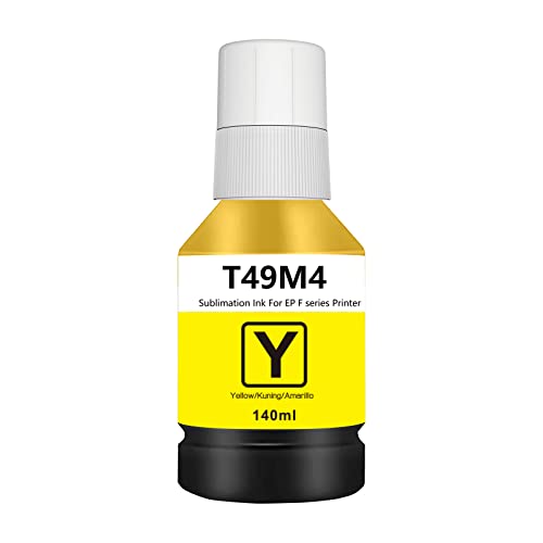 T49M 4×140ML Sublimation Ink for Epson SureColor F570 F170 Printer (T49M1 Black, T49M2 Cyan, T49M3 Magenta, T49M4 Yellow, 4 Pack)