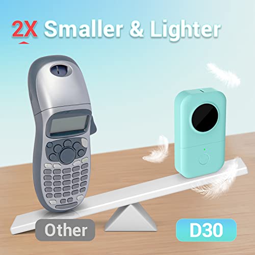 Label Makers - D30 Mini Label Maker Machine, Inkless Bluetooth Label Printer, Thermal Sticker Maker Machine for Kitchen, File, Cable, Clothes, Price, Jewelry, Medicine, Barcode, Green