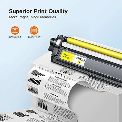 E-Z Ink (TM Compatible Toner Cartridge Replacement for Brother TN225 Yellow to Use with MFC-9130CW HL-3170CDW HL-3140CW HL-3180CDW MFC-9330CDW MFC-9340CDW HL-3180CDW DCP-9020CDN (Yellow, 1 Pack)