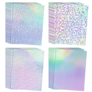 koala holographic laminate sheets a4 clear holographic sticker paper 25 sheets self adhesive transparent waterproof holographic overlay for sticker paper – gem, dot, rainbow, star patterns