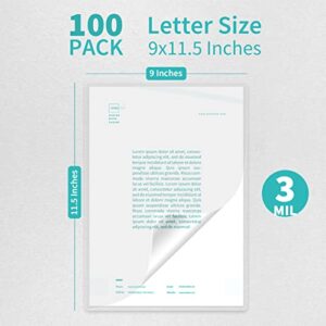 Binditek 100 Pack Thermal Laminating Pouches,3mil Laminating Sheets,9x11.5 Inches, Letter Size , Clear,HeatSeal