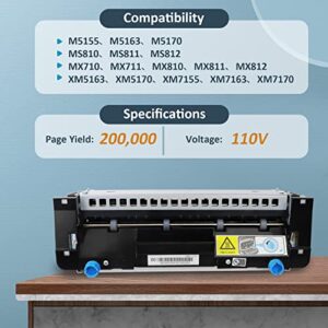 40X7743 Fuser Unit Compatible with Lexmark MS810 / MS811 / MS812 / MX710 / MX711 / MX810 / MX811 / MX812 Laser Printers (110V)