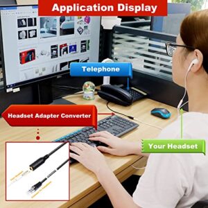 Standard 3.5mm Jack Smartphone Headset Adapter Cable Converter to RJ9 Plug for Cisco Unified Office Telephone 7970 7940 7941 7942 7971 etc