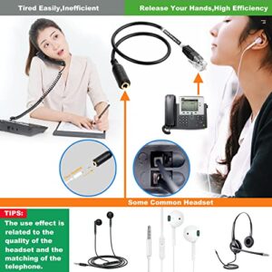 Standard 3.5mm Jack Smartphone Headset Adapter Cable Converter to RJ9 Plug for Cisco Unified Office Telephone 7970 7940 7941 7942 7971 etc