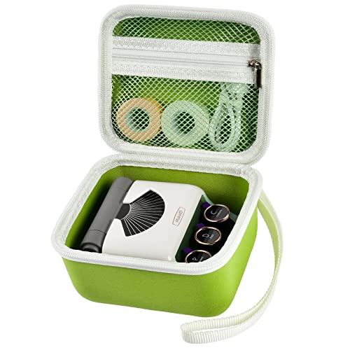 Case Compatible with Makeid HD(300dpi) Label Maker Machine with Tape, Hard Travel Thermal Label Printer Carrying Storage Bag Holder with Accessories Mesh Pocket (Box Only) - Green