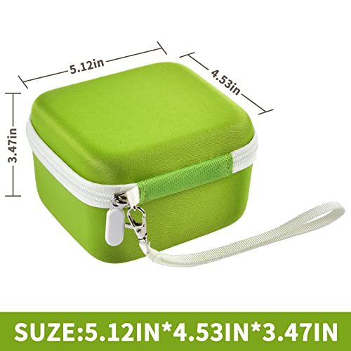 Case Compatible with Makeid HD(300dpi) Label Maker Machine with Tape, Hard Travel Thermal Label Printer Carrying Storage Bag Holder with Accessories Mesh Pocket (Box Only) - Green