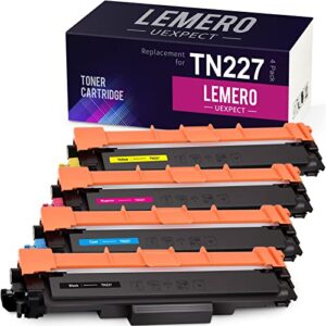 tn227 tn227bk/c/m/y high yield lemerouexpect compatible toner cartridge replacement for brother tn-227 tn223 tn227bk for mfc-l3770cdw hl-l3270cdw hl-l3290cdw mfc-l3750cdw hl-l3210cw, 4p