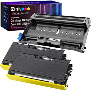 e-z ink (tm) compatible toner cartridge drum unit replacements for brother tn-350 tn350 dr-350 dr350 to use with intellifax 2820 intellifax 2920 hl-2070n hl-2040 dcp-7020 (2toners 1drum unit, 3 pack)