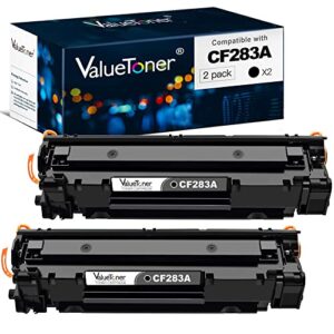 valuetoner compatible toner cartridge replacement for hp 83a cf283a to use with laserjet pro mfp m125nw mfp m201dw mfp m225dw mfp m125a m201n m127fn m127fw m225dn printer (2 black)