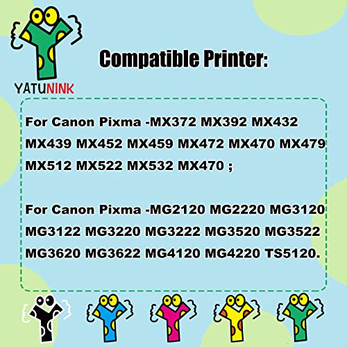 YATUNINK Remanufactured Ink Cartridges 240 and 241 for Canon 240xl and 241xl Ink Cartridge 240xl 241xl Combo Pack for Canon Pixma MG3620 MG3520 TS5120 MX532 MX472 MX432 240-241 Printer Ink (2 Pack)