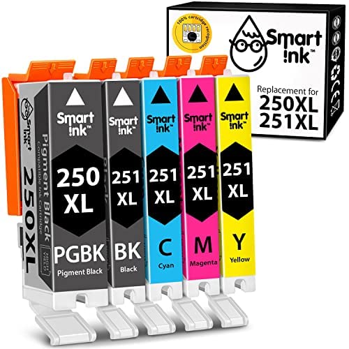 Smart Ink Compatible Ink Cartridge Replacement for Canon PIXMA PGI-250XL CLI-251XL PGI 250 CLI 251 XL (1 PGBK & 1 BK/C/M/Y 5 Combo Pack) to use with MX722 MX922 iP7220 iX6820 MG5420 MG5422 MG5520