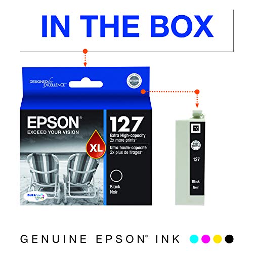 Epson T127120 DURABrite Ultra 127 Extra High-Capacity Inkjet Genuine Ink Cartridge, Black (T127120)