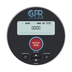 cpr v10000 – landline phone call blocker with dual mode protection. pre-loaded with 10,000 known robocall scam numbers – block a further 2,000 numbers at a touch of a button