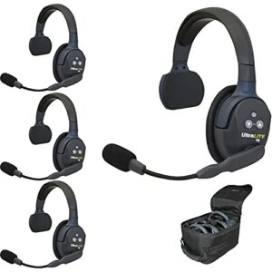 EARTEC UL4S Ultralite 4-Person Headset System (USA) with 6Ave Heaphone and Microphone Cleaning Kit