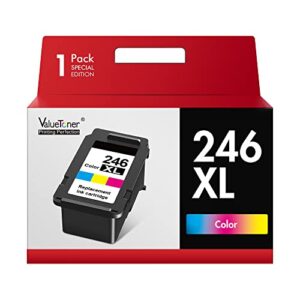 valuetoner ink cartridge replacement for canon cl-246xl cl-244 to use with mx492 mx490 mg2420 mg2520 mg2522 mg2920 mg2922 mg3022 mg3029 (1-color)