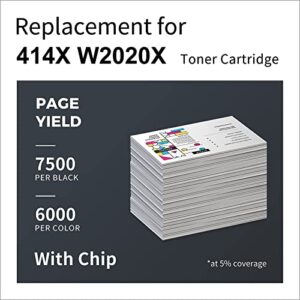 LEMERO UTRUST (with Chip) Remanufactured Toner Cartridge Replacement for HP 414X 414A W2020X W2021X W2022X W2023X use with HP Color Laserjet Pro M454dw M454dn MFP M479fdw (Black Cyan Magenta Yellow)