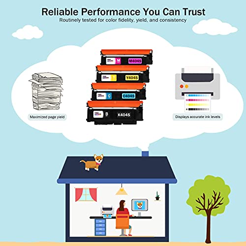 Cartlee 4 Compatible Toner Cartridges Replacement for Samsung CLT-K404S CLT-C404S CLT-M404S CLT-Y404S (1 Black, 1 Each Color) 404s 404 Xpress SL-C430W SL-C480FW SL-C480W c430 y404 k404 c480 Express