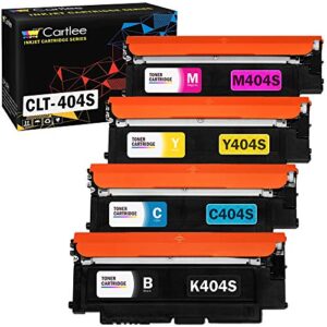 cartlee 4 compatible toner cartridges replacement for samsung clt-k404s clt-c404s clt-m404s clt-y404s (1 black, 1 each color) 404s 404 xpress sl-c430w sl-c480fw sl-c480w c430 y404 k404 c480 express