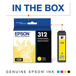 EPSON T312 Claria Photo HD -Ink Standard Capacity Yellow -Cartridge (T312420-S) for select Epson Expression Photo Printers