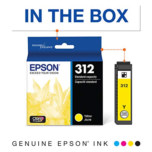 EPSON T312 Claria Photo HD -Ink Standard Capacity Yellow -Cartridge (T312420-S) for select Epson Expression Photo Printers