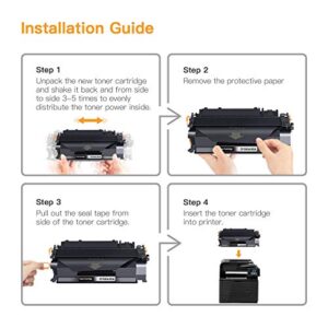 E-Z Ink (TM) Compatible Toner Cartridge Replacement for HP 80A CF280A 80X CF280X 05A CE505A to use with Laserjet Pro 400 M401n M401dne M401dw MFP M425dw MFP M425dn (Black, 4 Pack)