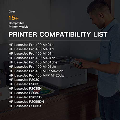 E-Z Ink (TM) Compatible Toner Cartridge Replacement for HP 80A CF280A 80X CF280X 05A CE505A to use with Laserjet Pro 400 M401n M401dne M401dw MFP M425dw MFP M425dn (Black, 4 Pack)