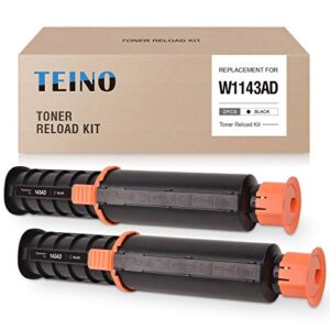 teino compatible toner reload kit replacement for hp 143a w1143a 143ad w1143ad ues with neverstop laser printer 1001nw mfp 1201n 1202nw (black, 2-pack)