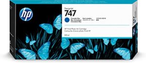hp 747 chromatic blue 300-ml genuine ink cartridge (p2v85a) for designjet z9+ large format printers
