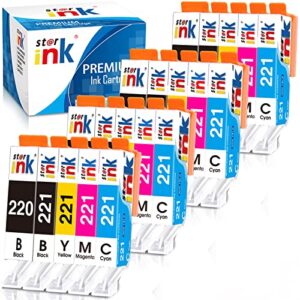 starink [20 packs] compatible ink cartridge replacement for canon pgi-220 cli-221 pgi220 cli221 for pixma mx870 mx860 mp560 mp640 mp620 mp980 mp990 printer (4 pgbk,4 black,4 cyan,4 magenta,4 yellow)