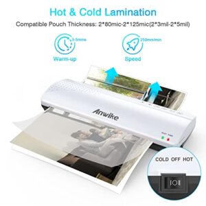 Laminator Machine, Anwike 13 inches Laminating Machine for A3 A4 A5 A6, Thermal Laminator Machine with 20 Laminating Sheets for Home Office School Use, Build in Paper Trimmer and Corner Rounder