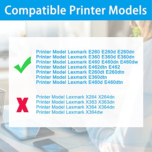 LCL Remanufactured Toner Cartridge Replacement for Lexmark E260A11A E260 E260d E260dn E260dt E260dtn E360 E360d E360dn E360dtn E460 E460dn E460dw E462dtn E462 E460d E460dtn (1-Pack Black)