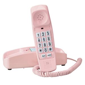 golden eagle trimline corded telephone – design from 60s with modern electronics – pink