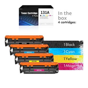 131A Toner Cartridge 4 Pack: 131X CF210A CF210X CF211A CF212A CF213A Toner Cartridge Compatible Replacement for HP Pro 200 Color MFP M251NW M251N M276NW M276N M251 Printer(Black Cyan Yellow Magenta)