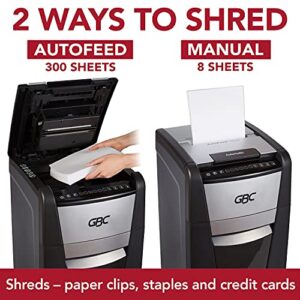 GBC Paper Shredder, Auto Feed+, 300 Sheet Capacity, Micro-Cut, Office Shredder, 300M (WSM1757609)