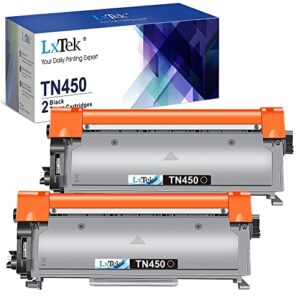 lxtek compatible toner cartridge replacement for brother tn450 tn420 tn 450 to use with hl-2270dw mfc-7360n mfc-7860dw mfc-7460dn mfc-7460dn dcp-7065dn (2 black)