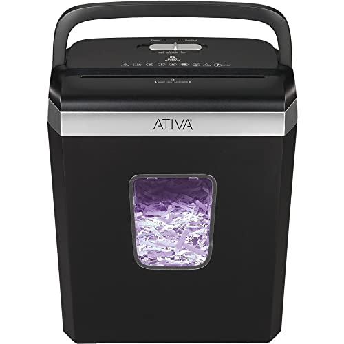 Ativa® 6-Sheet Cross-Cut Shredder, Black, A06CC19