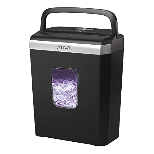 Ativa® 6-Sheet Cross-Cut Shredder, Black, A06CC19